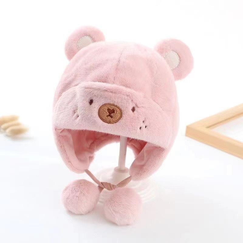 

1Pcs Warm Soft Newborn Bonnet Hats Lovely Winter Baby Bear Hat Fleece Wool Ear Protection Boys Girls Beanie Cap For Kids