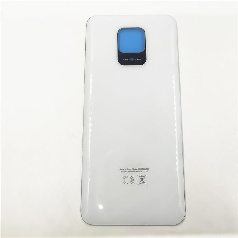 

For Xiaomi Redmi Note 9S / Note 9 Pro 64MP Battery Back Cover Glass Panel Rear Door Housing Repair Parts+Camera Lens White No Lens