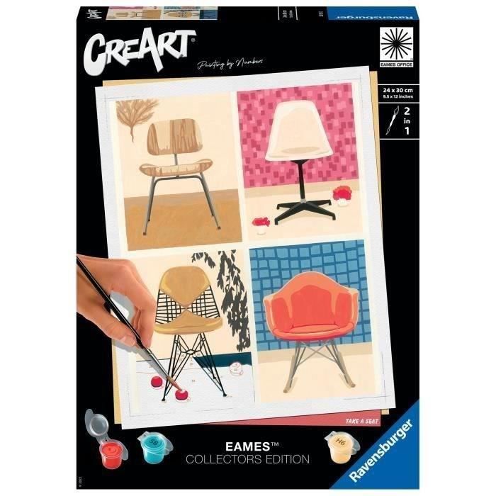 Creart 24x30 cm eames - loisir créatif - peinture par numéros - adulte - dès 12 ans - 20153 - version française - ravensburger