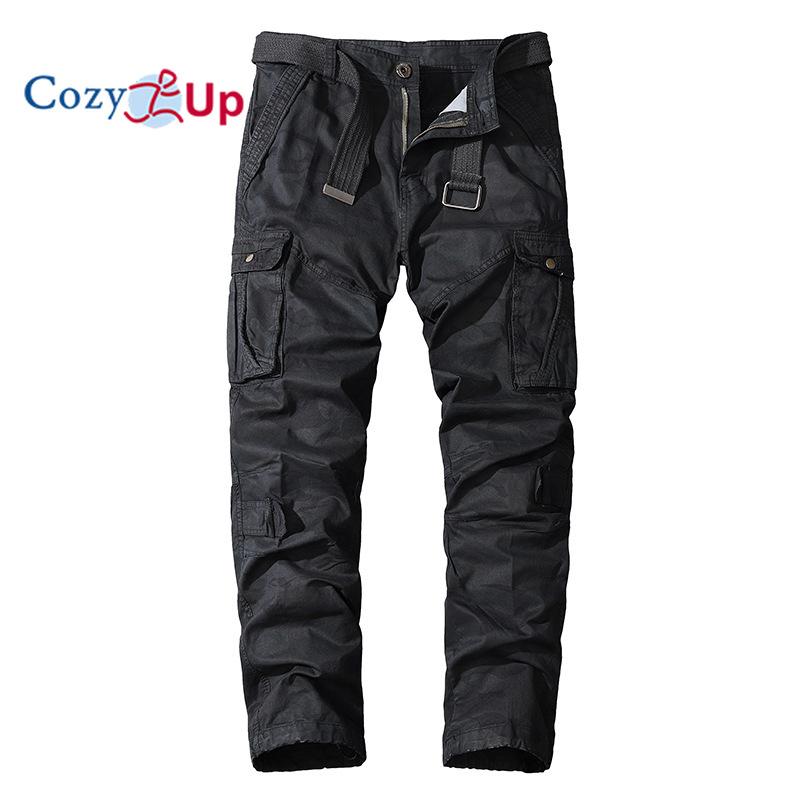 

Затишні чоловічі штани-карго стандартного крою, стрейч, повсякденні робочі штани з 6 кишенями 32 чорний