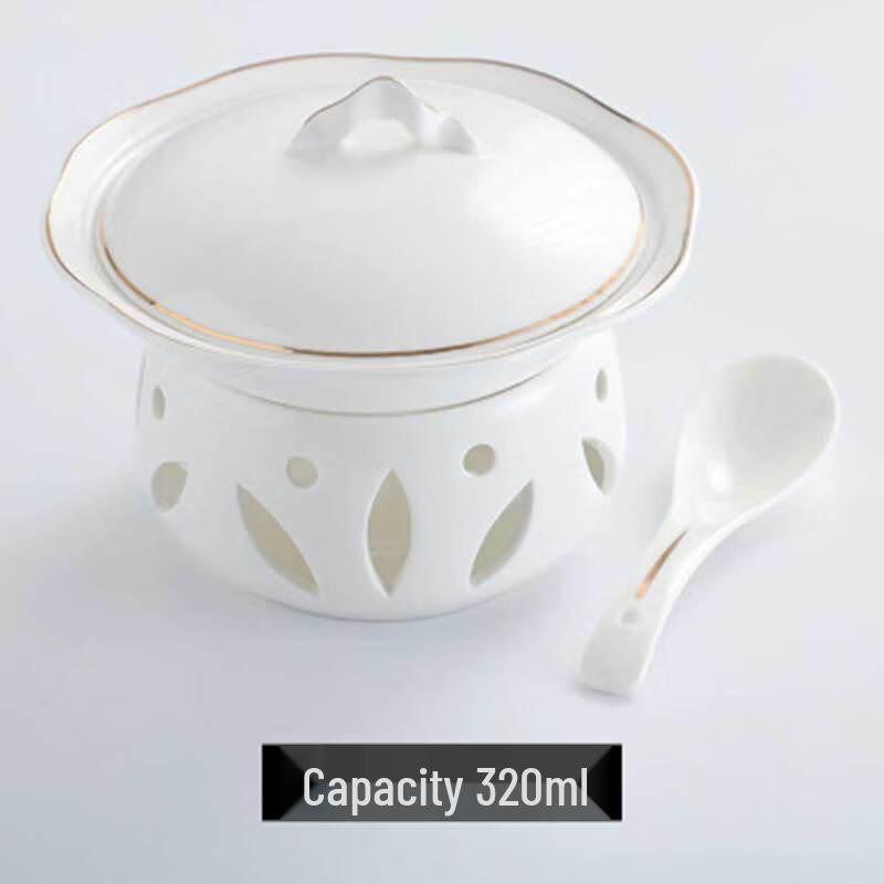 Huazao Baijia Gold Rim Ceramic Insulated Stew Pot Set
