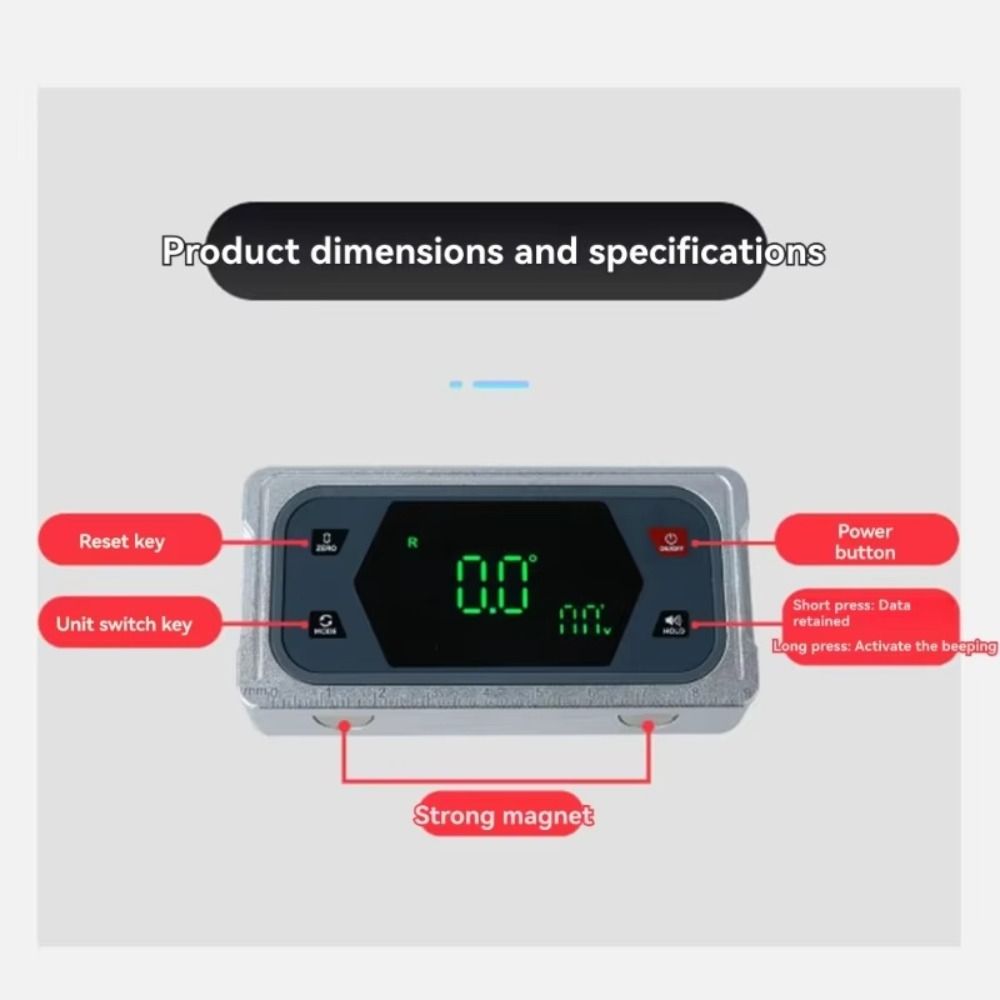 V Groove Base Digital Protractor Magnetic Base Digital Inclinometer Double Axes Gauge Building