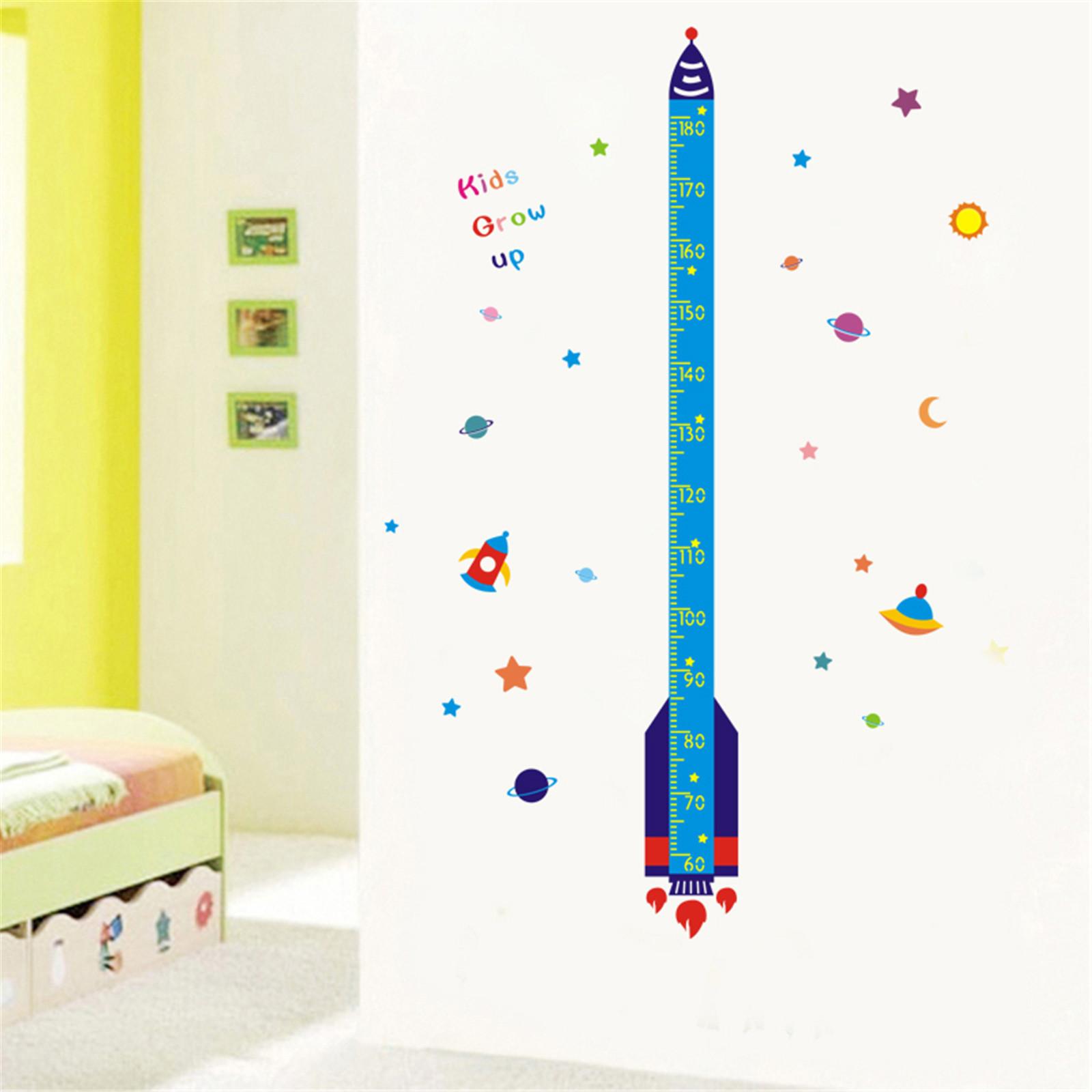 

Cute Little Rocket Child Height PVC Sticker Wall Sticker Living Room Decoration