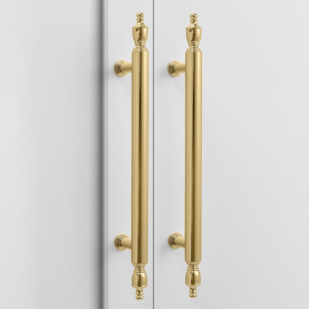 PVD Gold Brass Cabinet Handle Beautiful Cabinet Door Handle French Style Long Handle  Shoe Cabinet