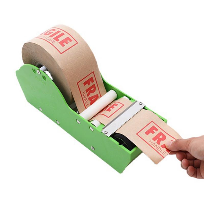 Water Activated Gummed Kraft Paper Tape Packaging Dispenser Green Kraft Paper Tape Cutter for Shipping Carton