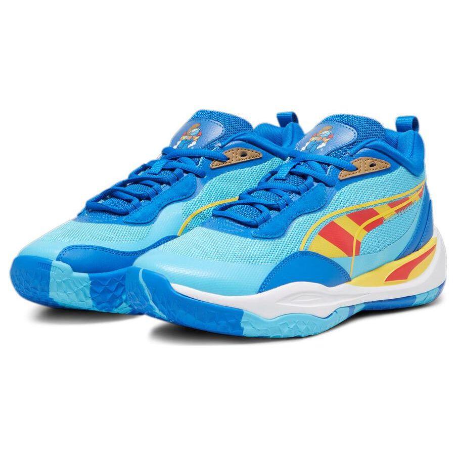 The Smurfs X Puma Playmaker Pro Jetpack Men Sneakers Blue Team-Royal For-All-Time-Red 379294-01