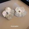 Silver Needle Metal Flower Earrings Atmospheric Fashion Stud Earrings Personalized Niche Versatile High Sense Earrings Wholesale Women