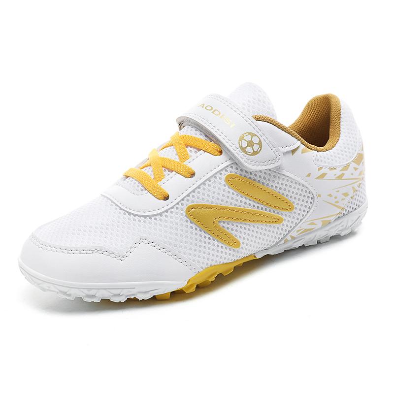 Summer Mesh Children's Soccer Shoes Lightweight Breathable Turf Football Shoes Boys Girls Outdoor Black Non-slip Kids Sneakers