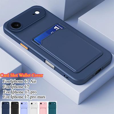 Für iPhone 17 Air Kartenfach Geldbörse Stoßfeste Silikonhülle für iPhone 17 Pro Max 17pro Candy Matt Weiche TPU Schutzhülle