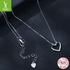 Herzförmige Moissanit-Halskette für Damen, einfache klassische S925 Sterling Silber Schlüsselbeinkette für Freundin
