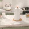 Modern Wooden Base Kitchen Paper Roll Holder Anti-Skid Desktop Cling Film Holder Kitchen Roll Dispenser Home