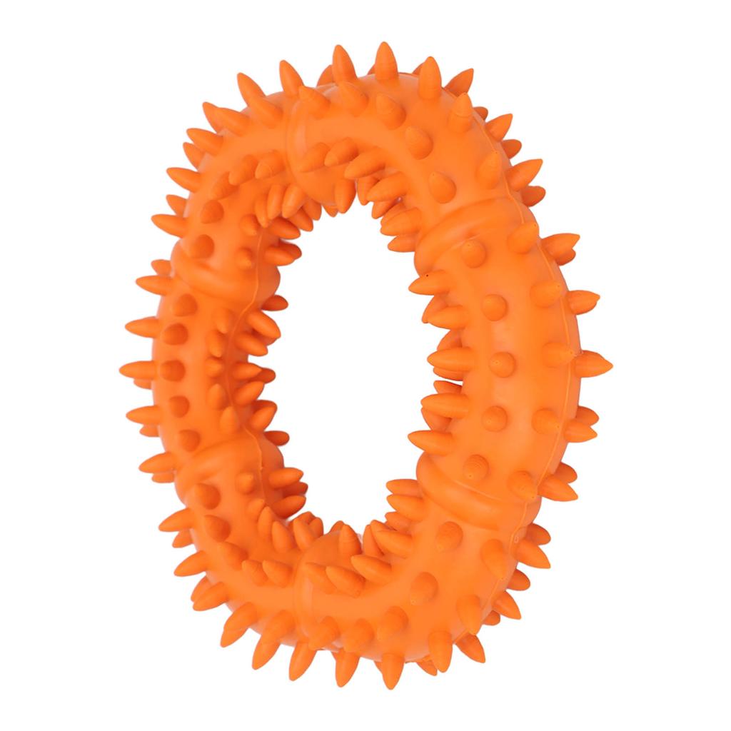 Dog Chew Toy Thorn Design Rubber Lightweight Throwing Catching Flying Burr Ring Dog Toy