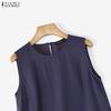 ZANZEA Women Casual Round Neck Summer Sleeveless Tank Tops