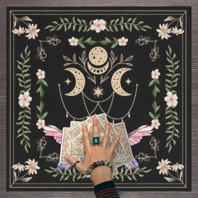 Astrology Tarots Table Altar Cloth Metaphysical Board Game Mat Pendulum Divinations Altar Tablecloth Board Game Card Pad