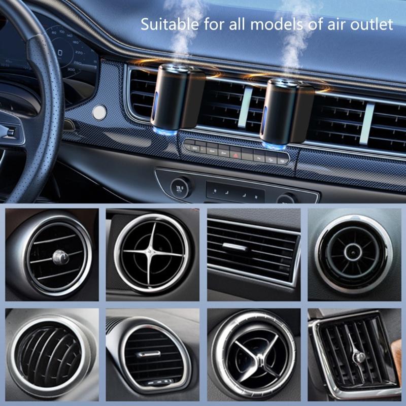 Car Air Freshener Diffuser with 3 Adjustment Light Effect Intelligent Air Freshener Rechargeable Aromatizante Para Carro