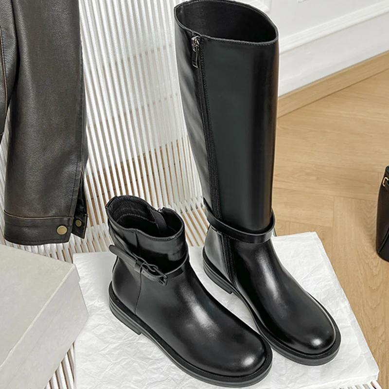 

Women Boots Knee-length Detachable Double-wear Punk Leather Fashion Platform Shoes Motorcycle Thigh-high Boots 40