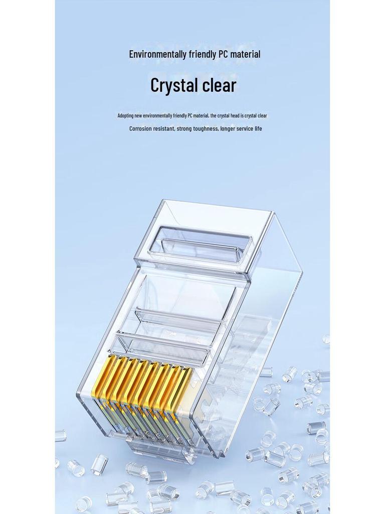 Cablu de rețea placat cu aur Biaz Cat 5e: 30U, cap de cristal cu 8 nuclee, pachet de 100