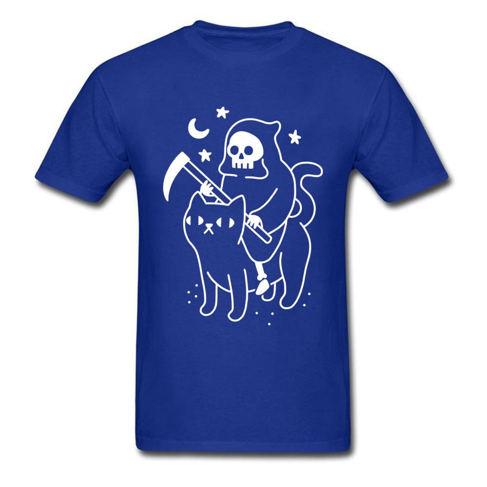 Grim Death Rides A Black Cat TShirt Funky Short Sleeve Unique Unisex Tees All Cotton Round Neck Unisex Tee Shirts Summer Sweater