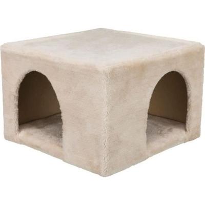 Útulný plyšový domeček - 36 × 25 × 36 cm - Béžový - Pro králíky a malé hlodavce