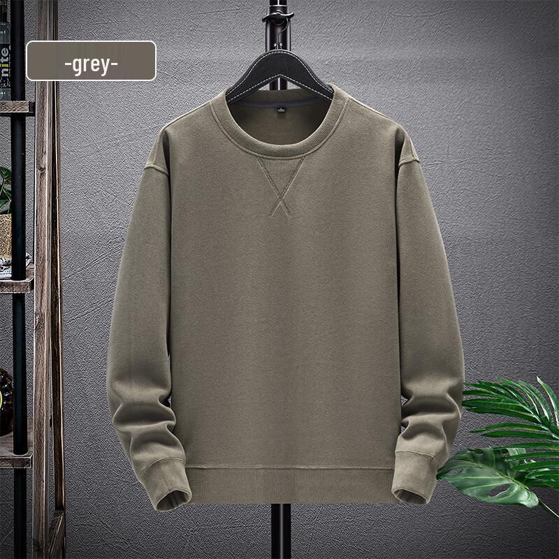 FENGXUN Men's Casual Sheep Wool Blend Round Neck Sweatshirt