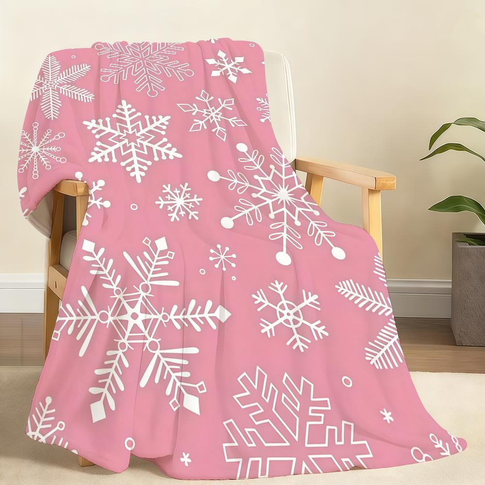 P-Pink S-Snowflake P-Pattern Blanket Soft Throw Blanket for Home Bedroom Bed Sofa Picnic Travel Office Rest Cover Blanket Gift