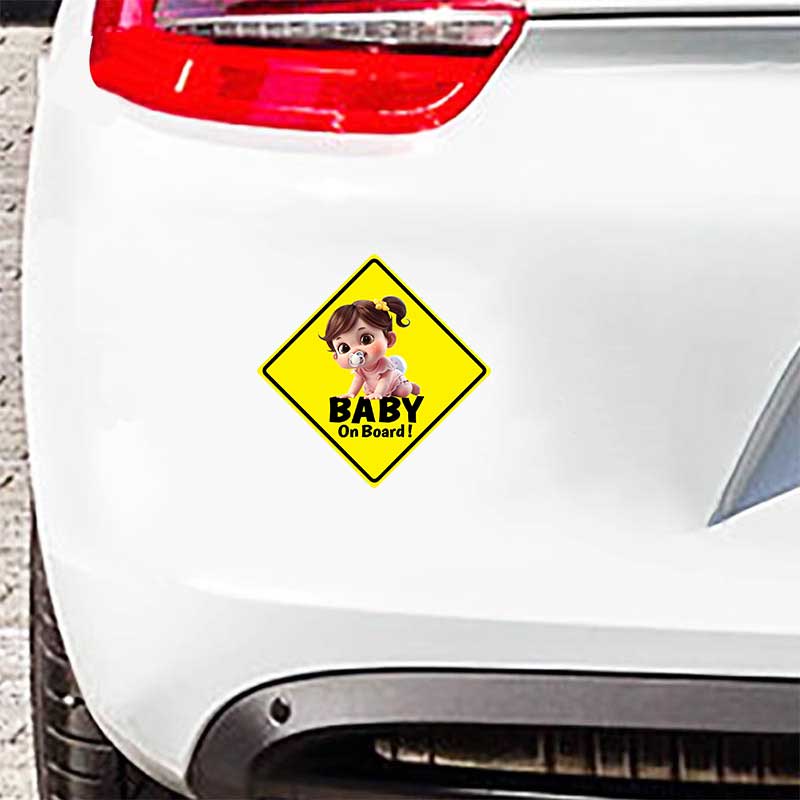 Bavaglino Carino Bambino Maschio Femmina Avverte il Bambino in Macchina Adesivi Impermeabili per Auto Adesivo Decorativo per Finestrino Auto Decalcomania per Decorazione Auto Y10