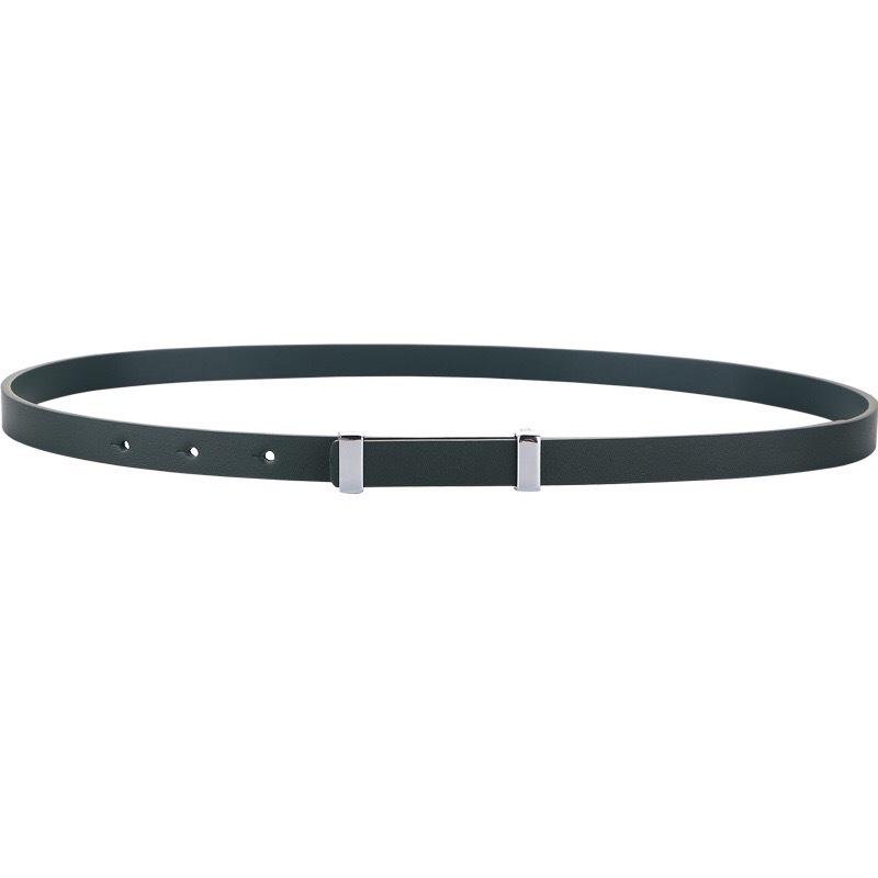 Meier Black and red small belt, women's trendy thin waist belt, first-layer cowhide women's belt