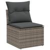 Ensemble de Canapés de Jardin de 6 pièces avec coussins en rattan poly gris, Canapé de jardin 2 places avec rangement 3353908