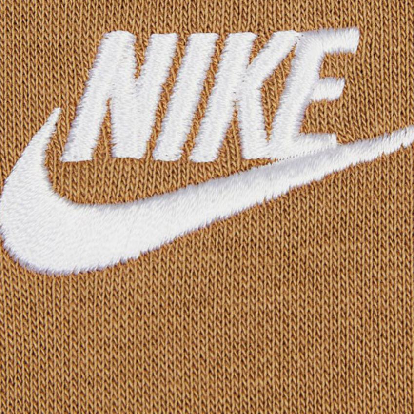 Nike Solid Color Logo Embroidery Sport Pullover Sweatshirt Men Tops Brown BV2663-722