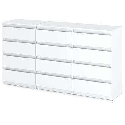 Kommode 12 Schubladen Schrank "HIT" 84 Mattweiß/Mattweiß