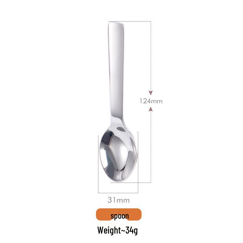 Kids 304 Stainless Steel Square Handle Spoon Set