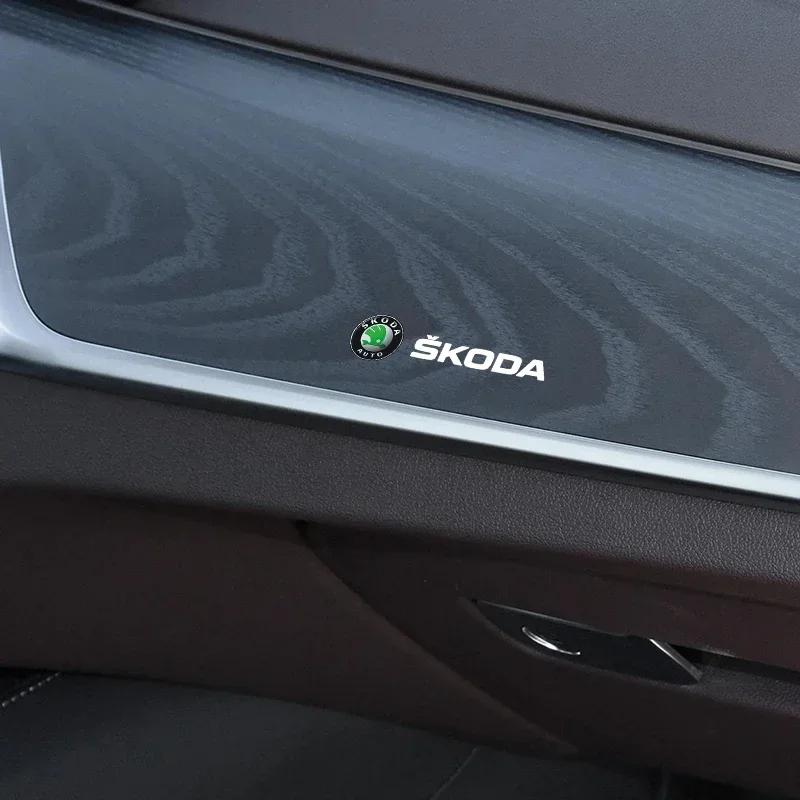 CAPR9 Car Door Handle Badge Protector Decal Wiper Sticker For Skoda Superb Octavia Rapid Kodiaq Kamiq Karoq Rapid Fabia Accessories