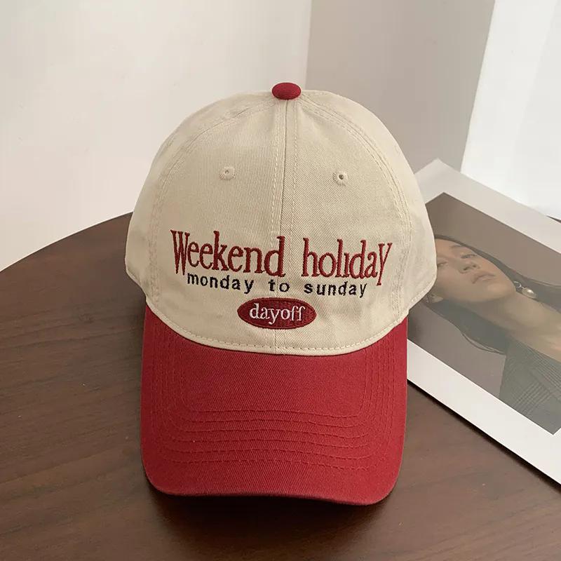 WTEMPO Vintage Casual Outdoor Travle Embroidered Baseball Caps Couple Spring Summer Solid Color Versatile Sports Peaked Caps