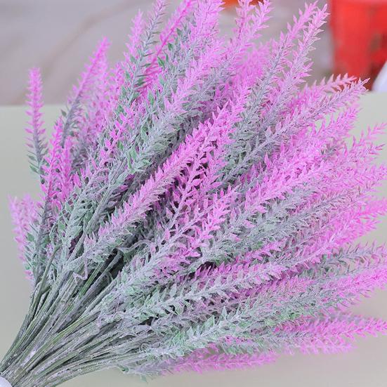 Yousheng 4 Pièces Lavande Artificielle 5 Fourchons Résistant aux UV Fausse Fleur en Plastique Décoration Centre de Table Maison Mariage Fête Intérieur Extérieur Fausse Floraison