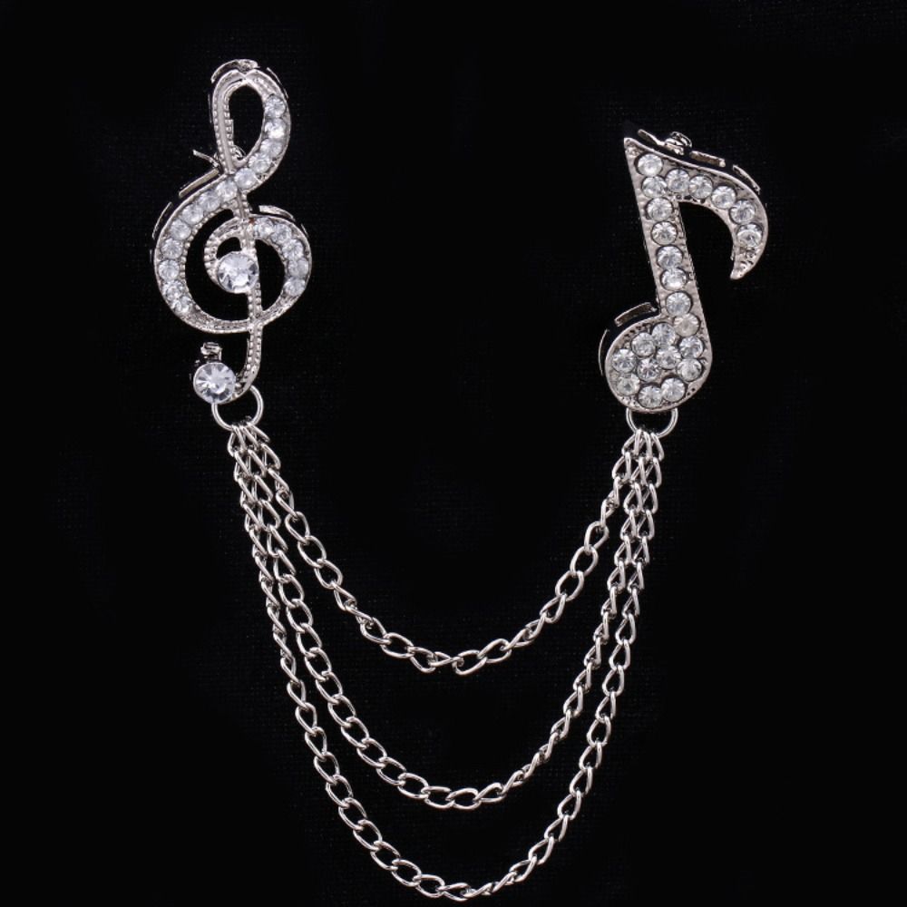 Pin Zinc Zinc Alloy Clothes Accessories Sweater Coat Collar Pin Korean Style Badge Musical Note Brooch