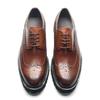 Pánské společenské boty Derby s měkkou masivní podrážkou, z pravé kůže, styl Brogue Wingtip Oxford, neformální business, boty pro zvýšení postavy, moderní muž
