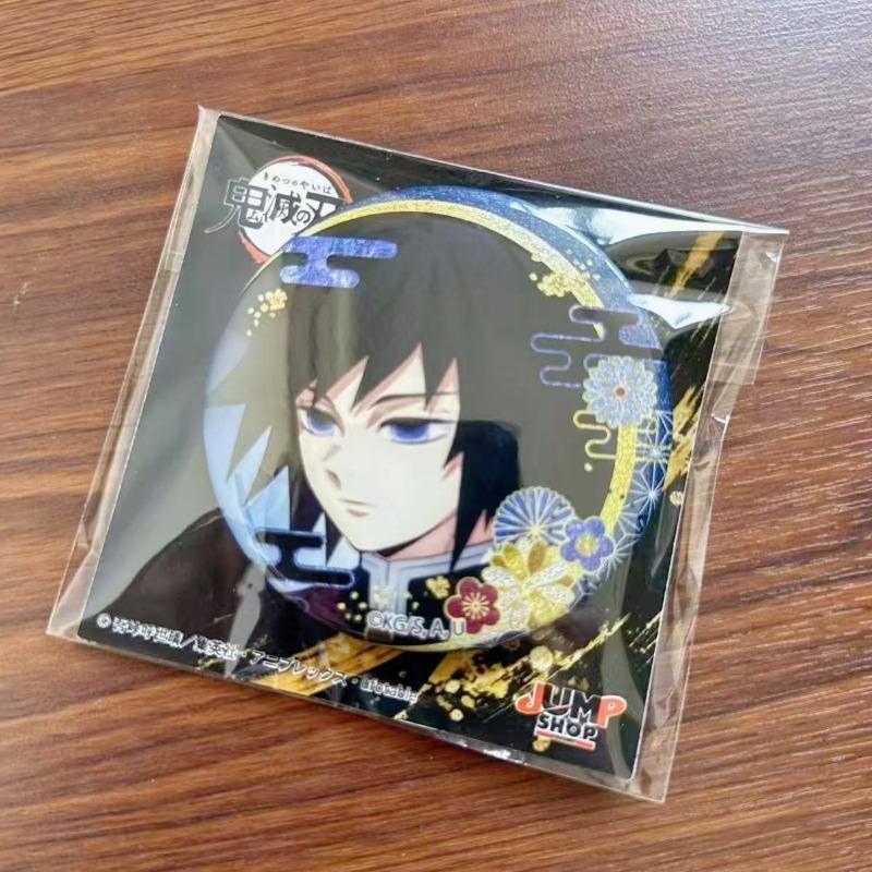 Demon Slayer Laser Brooch Tomioka Giyuu Anime Action Figure Figural Clothing Backpack Pin Decoration Cute Boy Christmas Gifts