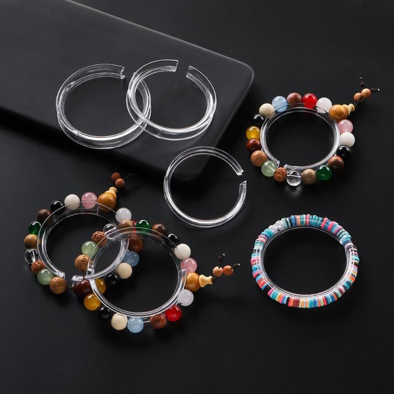 10Pcs 57Mm Transparent Round Bracelet Holder Stand Organizer Display Shelves Findings Jewelry Accessories Making Supplies 10PCS