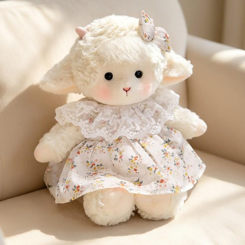 Cute Sheep Plush Doll With Polyester Fiber For Kids Comfort And Play