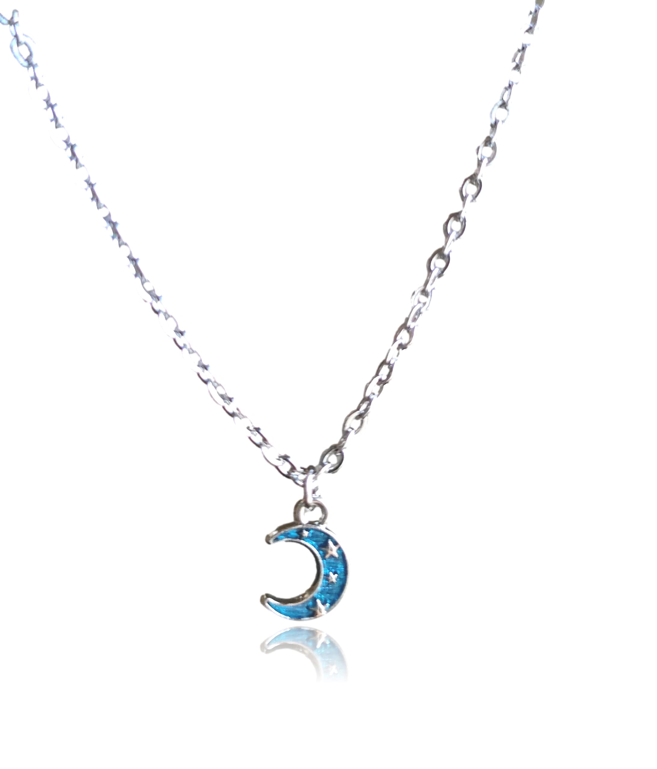 

Small Moon Silver Necklace Blue Blue Small Moon Small Accessories Men s