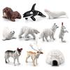 10 Pcs Arctic Animals Figurines Simulation Miniture Animals Models Kit Children Early Learning Tools