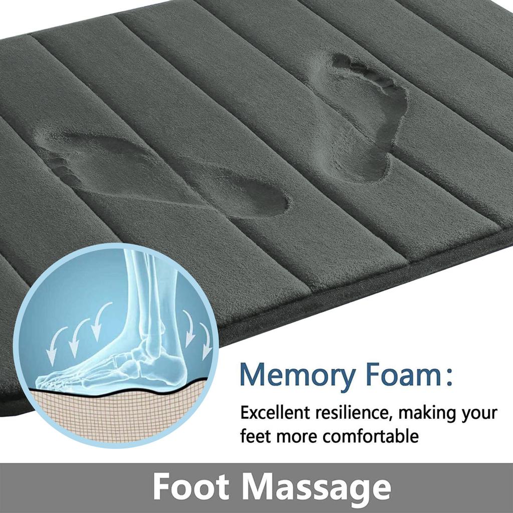 1/2/3Pieces Memory Foam Bathroom Mat Set Non-slip Bath Mat Super Absorbent Water Bathroom Floor Mat Machine Washable Toilet Rug