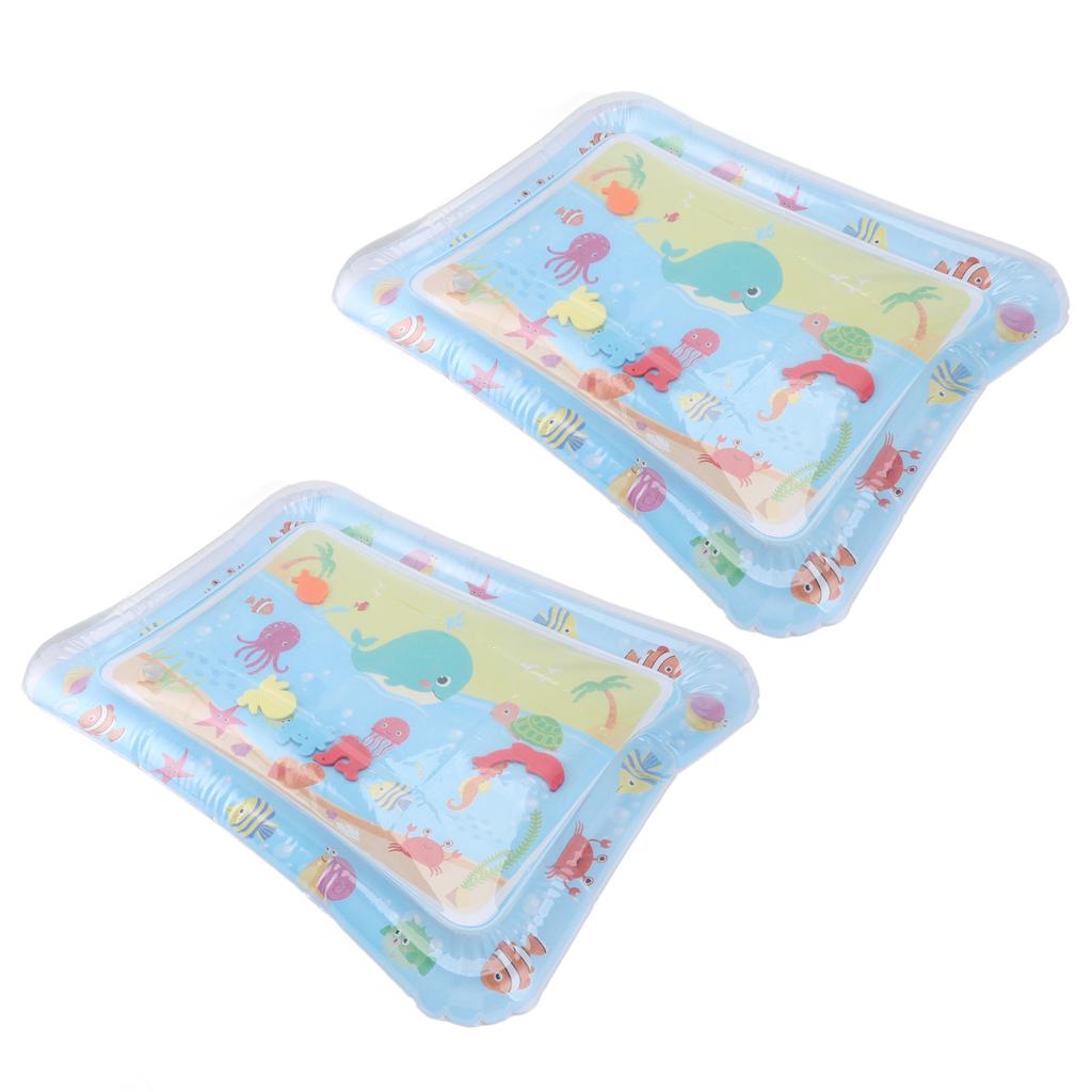 2 Pcs Baby Water Play Mat Rich Colorful Pattern Tummy Time Water Cushion Infant Early Development Ac