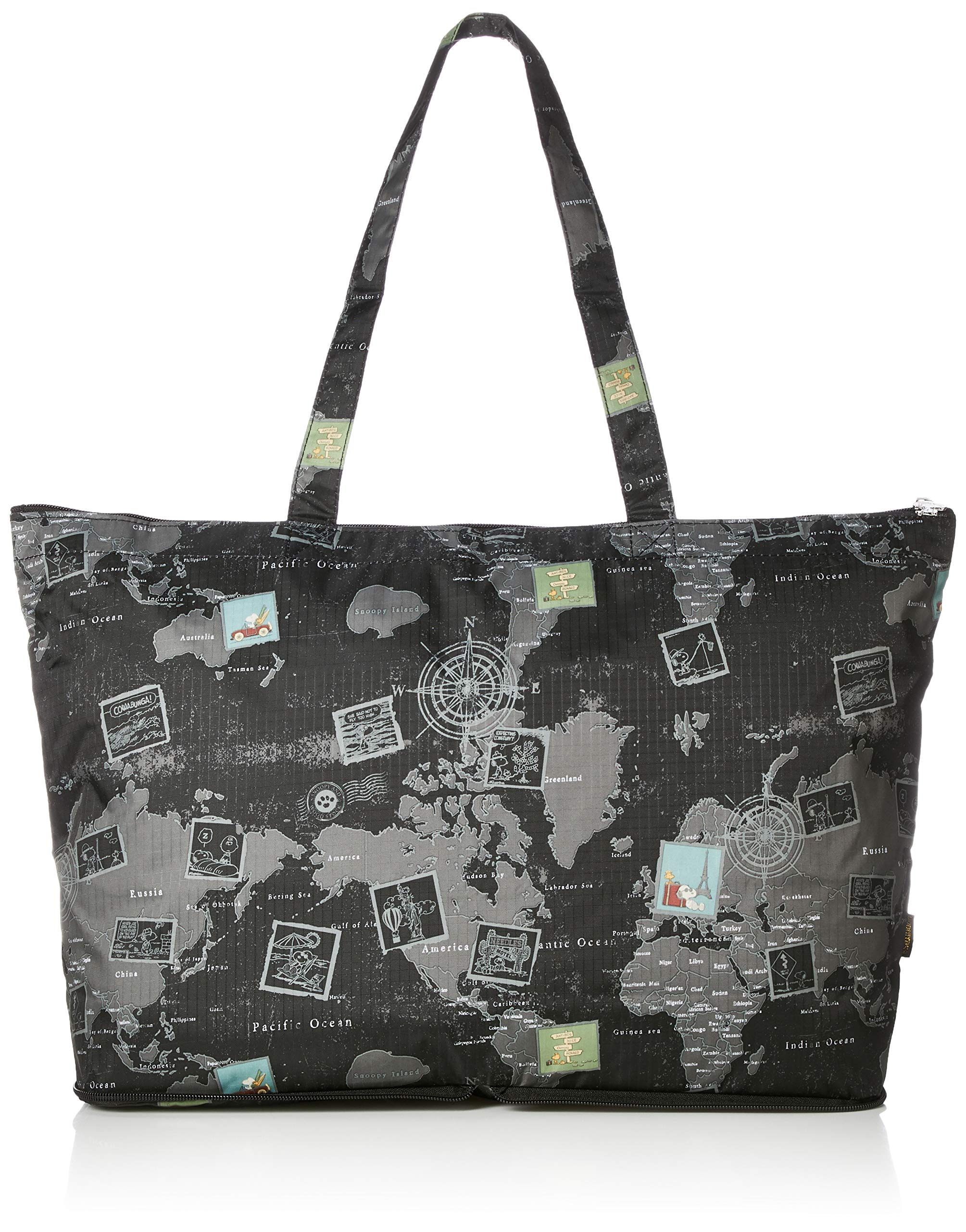 

Foldable Tote Bag Wide Variety of Map Black [Hapitas] H0001-PN Shifre, Patterns, Compact, [Snoopy]