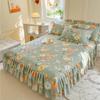 1pc Thicken Bed Skirt Floral Style Bed Linen Double Layered Lace Bed Cover Home Bedspread faldones de cama (No Pillowcase)