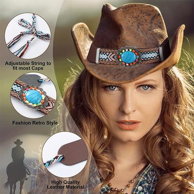 Men Women Braid Hat Bands Hat Belts Adjustable Cowboy Hat Accessories Classic Cowboy Hat Bands