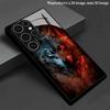 2D Fire Wolf Shadow Pattern Mobile Phone Case for Samsung S26 S25 S24 S23 S22 S21 S20 A55 A54 Tempered Glass Protective Cover