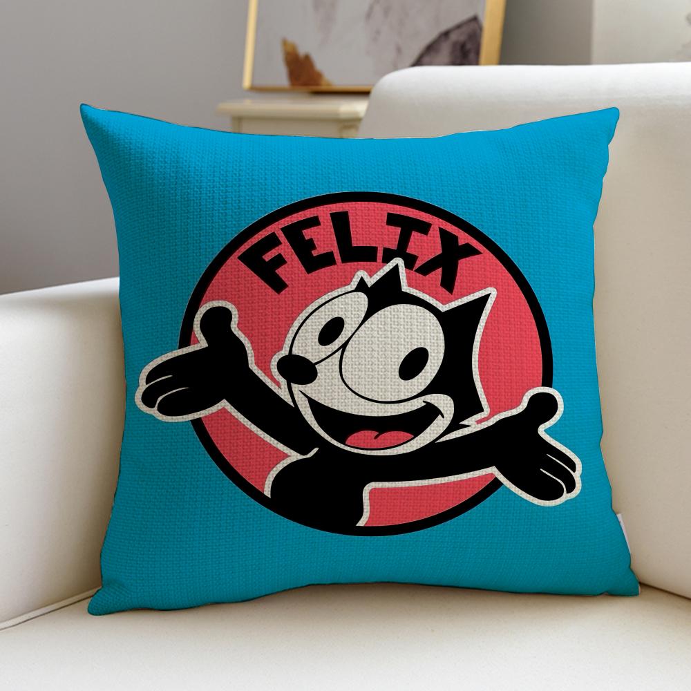Classic FFelix the CatS Cushion Cover Breathable and skinfriendly linen pillowcase square removable and washable cushion