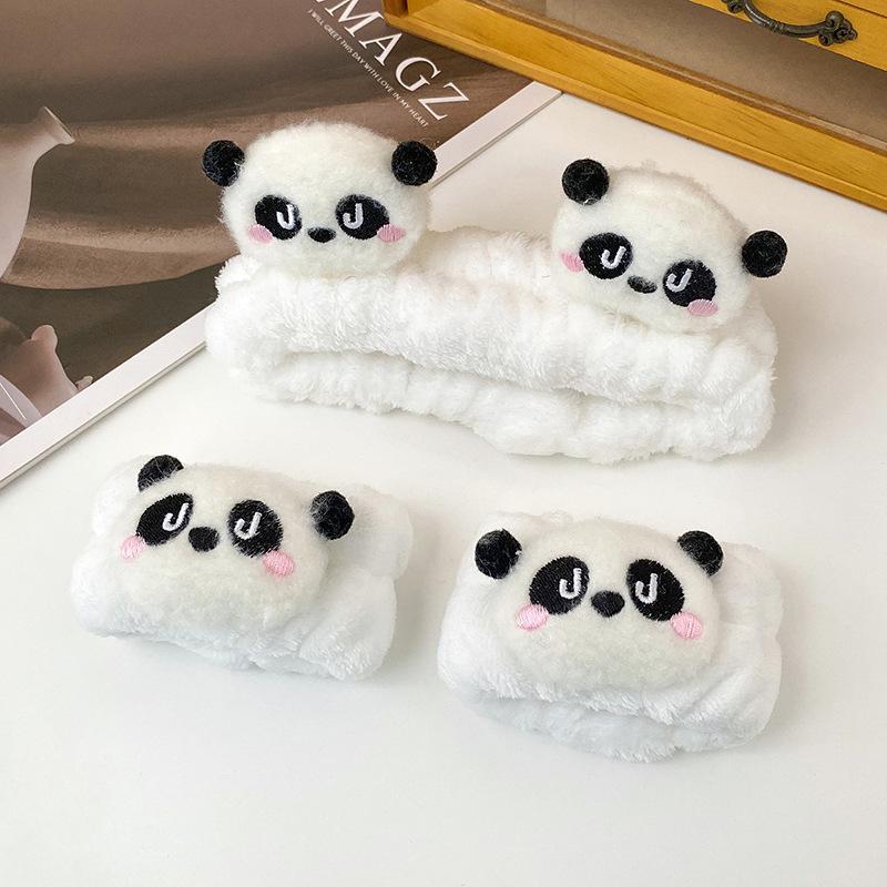 Süßes Panda-Puppen-Stirnband Kopfschmuck Gesicht waschen Haarspange Haarklammer Haarband Schleife Kinder Erwachsene Haarschmuck