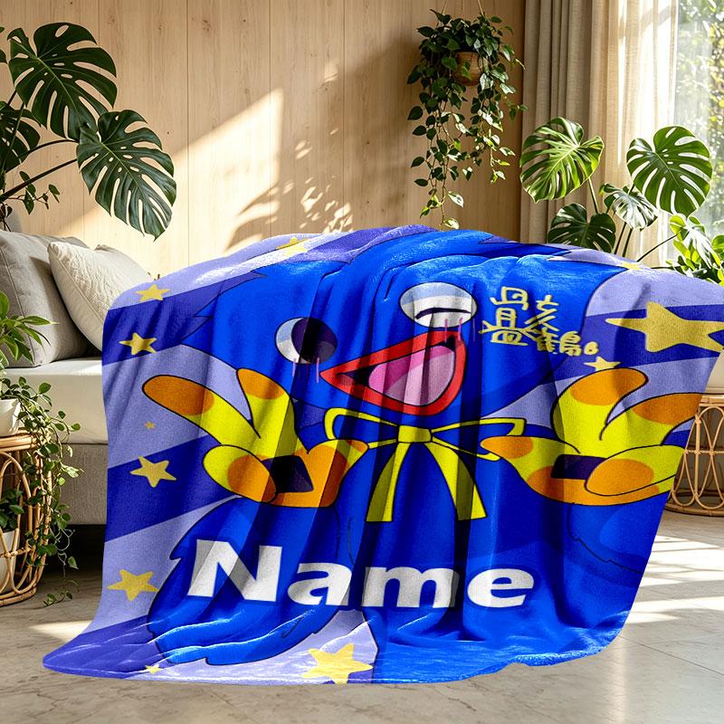 Custom Name Personalized Huggy Wuggy Print Blanket, Home Decor, Bedroom, Sofa, Camping, Couch, Gifts for Birthday Christmas